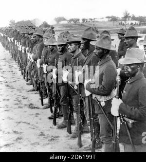 Buffalo soldiers of the 10th Cavalry in Cuba during the Spanish American War, 1898 Stock Photo