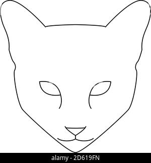 Cat face. Black and white sketch. Vector illustration Stock Vector