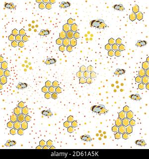 Seamless Pattern with Honey. Scandinavian Style. Vector Graphics Stock Vector