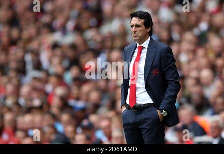 Arsenal manager Unai Emery during the game Stock Photo