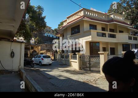 A typical house in small town Mount Abu, Rajasthan, India Stock Photo