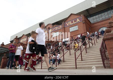 Aston Villa fans outside the ground ahead of the Premier League match