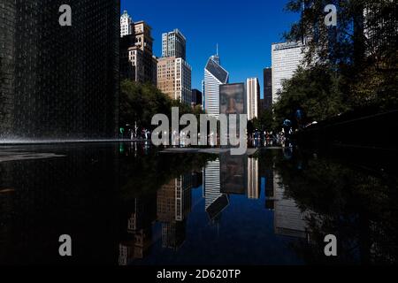 The crown fountain in Millennium Park, Chicago Stock Photo