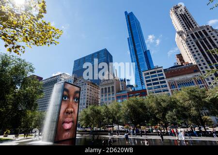 The crown fountain in Millennium Park, Chicago Stock Photo