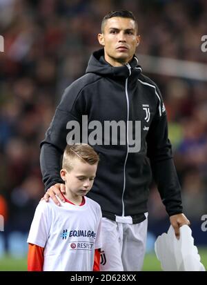 Juventus Cristiano Ronaldo with a mascot Stock Photo Alamy