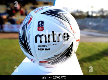 Official Mitre match ball of the Emirates FA Cup Stock Photo