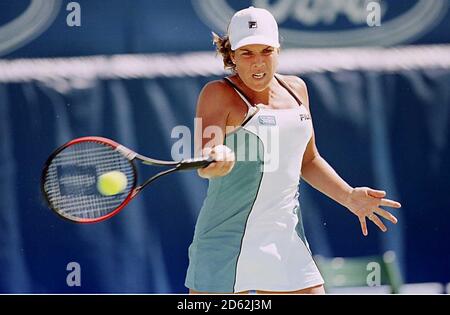 Jennifer Capriati in action during her victory over Virginia Ruano Pascual Stock Photo