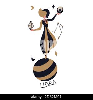 Zodiac signs Libra Vector illustration of the zodiac symbol. Stock Vector
