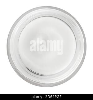 lotion cream jar path isolated on white top view Stock Photo