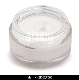 lotion cream jar path isolated on white Stock Photo