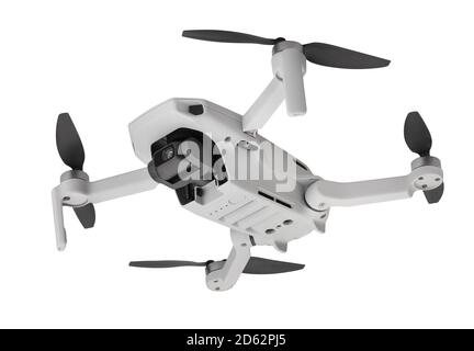 drone path isolated on white bottom view Stock Photo