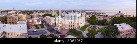 odessa ukraine opera theater high angle wide panorama view Stock Photo