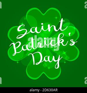 St. Patrick s Day an inscription a vector on a green background. Stock Vector