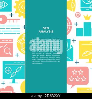 SEO banner in flat style with place for text Stock Vector