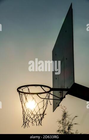 basketball hoop and net, digital photo picture as a background Stock Photo