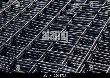 Steel Mesh For Construction Steel Rebars For Reinforced Concrete Steel Reinforcement Bar Texture In Construction Site Stock Photo Alamy