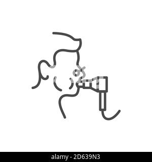 Functional pulmonary test black line icon. Outline pictogram Stock Vector