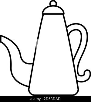 traditional teapot hot beverage line icon vector illustration Stock Vector