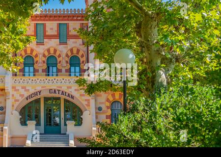 Building of the Vichy Catalan Spa, Caldes de Malavella Catalonia, Europe Stock Photo