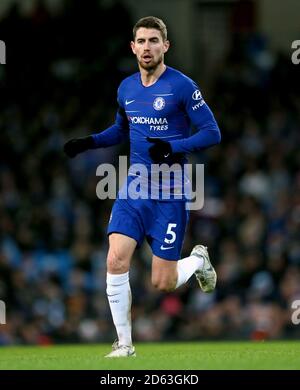 Chelsea's Jorginho in action during the match Stock Photo