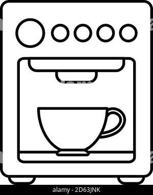 machine maker hot beverage fresh line icon vector illustration Stock Vector