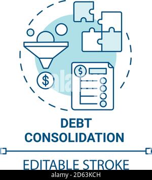 Debt consolidation concept icon Stock Vector