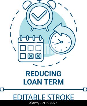 Reducing loan term concept icon Stock Vector