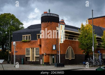 AMSTERDAM, THE NETHERLANDS OCTOBER 07, 2020. Front entrance of the museum 'Het Schip' showcasing the architectural style ' De Amsterdamse School' Stock Photo