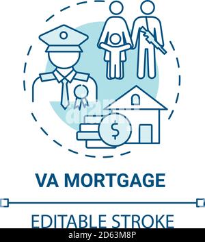 VA mortgage concept icon Stock Vector