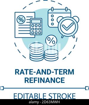 Rate-and-term refinance concept icon Stock Vector