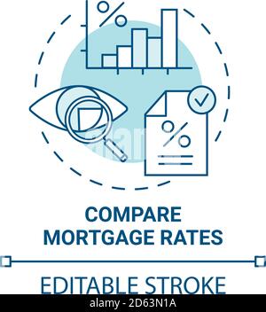 Compare mortgage rates concept icon Stock Vector