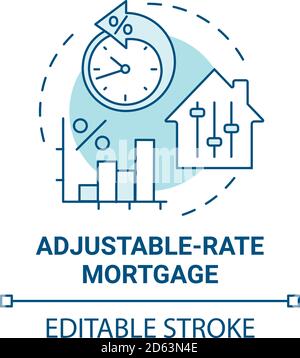 Adjustable-rate mortgage concept icon Stock Vector