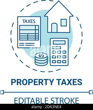 Property taxes concept icon Stock Vector