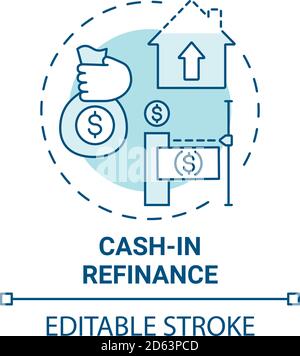 Cash-in refinance concept icon Stock Vector