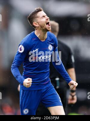 Chelsea's Jorginho celebrates scoring his side's second goal of the game Stock Photo