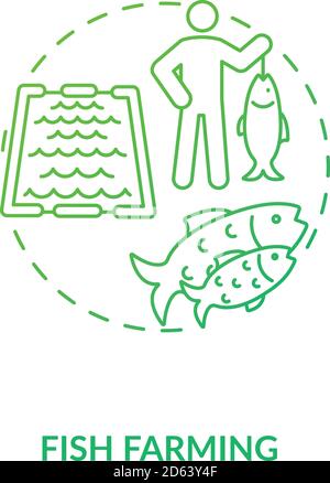 Fish farming concept icon Stock Vector