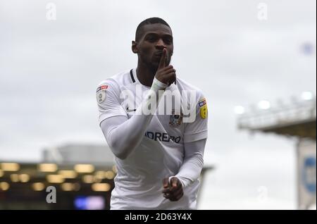 Coventry City's Amadou Bakayoko celebrates scoring the opening goal Stock Photo