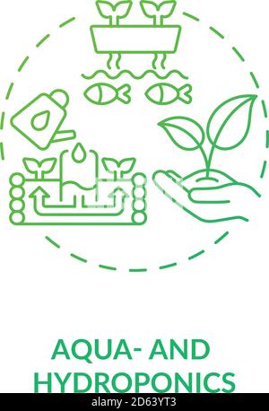 Aqua and hydroponics concept icon Stock Vector