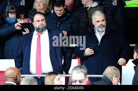 Nottingham Forest owners Evangelos Marinakis (left) and Sokratis ...