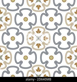 Seamless vector geometric oriental style pattern background. Stock Vector