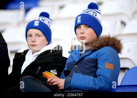 A general view of Birmingham City supporters in the stands ahead of the match Stock Photo