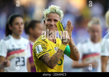 South Africa's Janine Van Wyk reacts after the final whistle Stock Photo