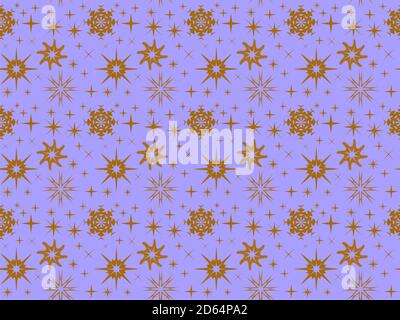Light blue Christmas and New Year seamless pattern with bronze golden snowflakes Stock Vector