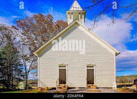 Cades Cove Methodist Church is pictured at Great Smoky Mountains National Park, Nov. 2, 2017, in Townsend, Tennessee. Stock Photo