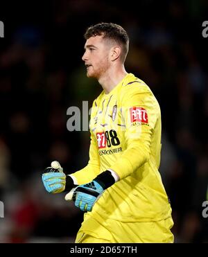 Bournemouth goalkeeper Mark Travers during the Premier League match at ...