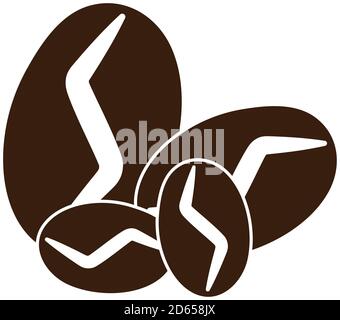 coffee seeds dry vector illustration silhouette icon style Stock Vector