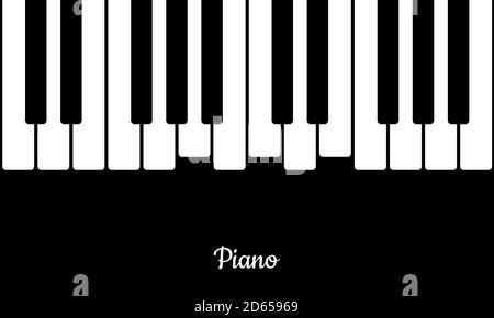 Music background with piano keys. Piano keys in flat style. Illustration. Vector EPS 10 Stock Vector