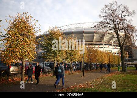 General view from outside the stadium ahead of the game Stock Photo