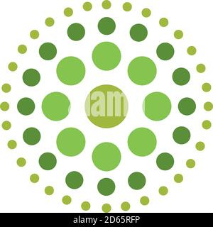 green dotted shaped circle isolated white background vector illustration vector illustration Stock Vector