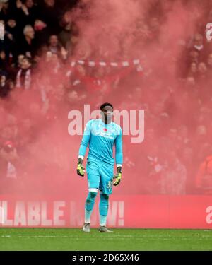 Nottingham Forest's goalkeeper Brice Samba  Stock Photo